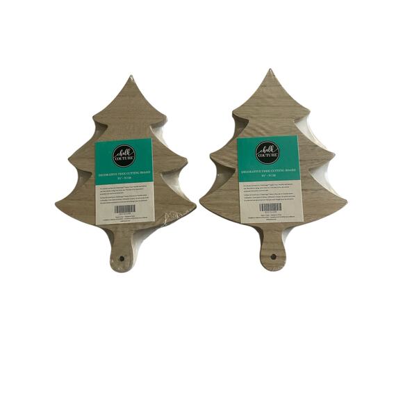 NWT Chalk Couture 2 9.5" Decorative Tree Cutting Boards - Picture 1 of 4